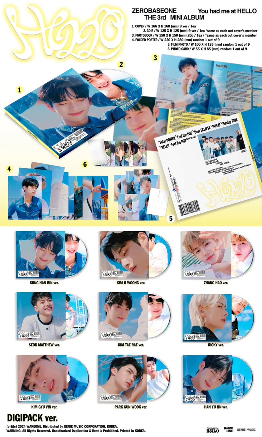 ZEROBASEONE - You had me at HELLO - 3rd Mini Album (Digipack Ver.)