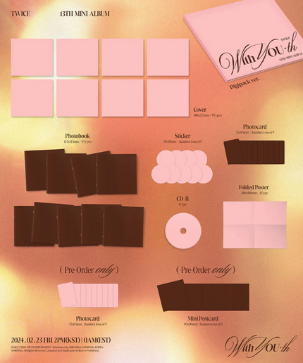TWICE - With YOU-th - 13th Mini Album (Digipack Ver.)