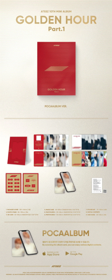 ATEEZ - GOLDEN HOUR : Part.1 - 10th Mini Album (POCA Album)