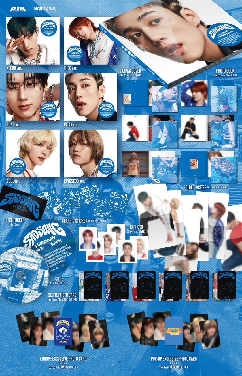 P1Harmony - SAD SONG - Europe POP-UP Exclusive - 7th Mini Album (Digipack Ver.)