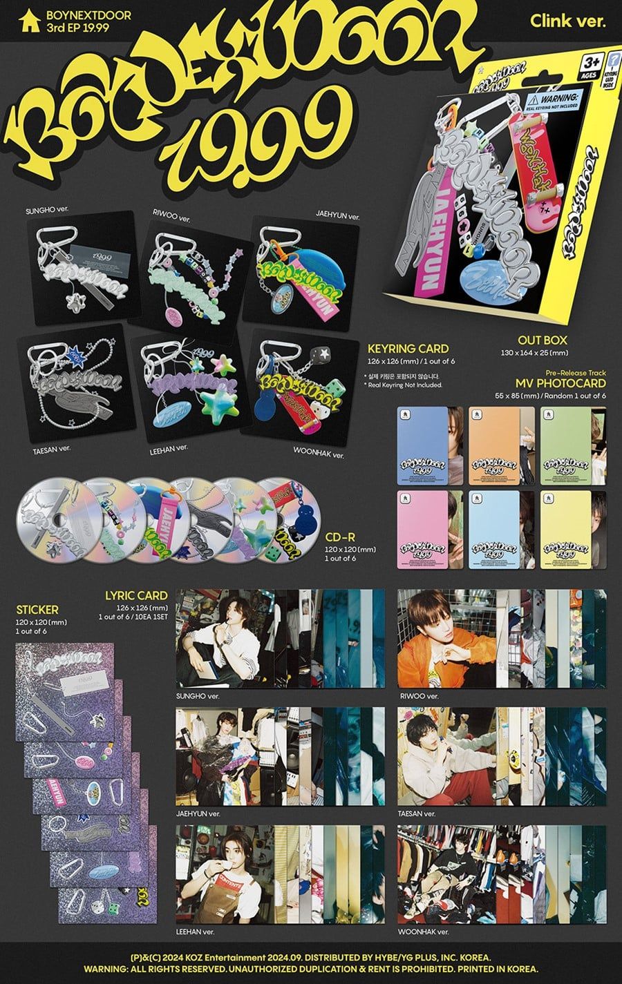 BOYNEXTDOOR - 19.99 - 3rd EP Album (Clink Ver.)