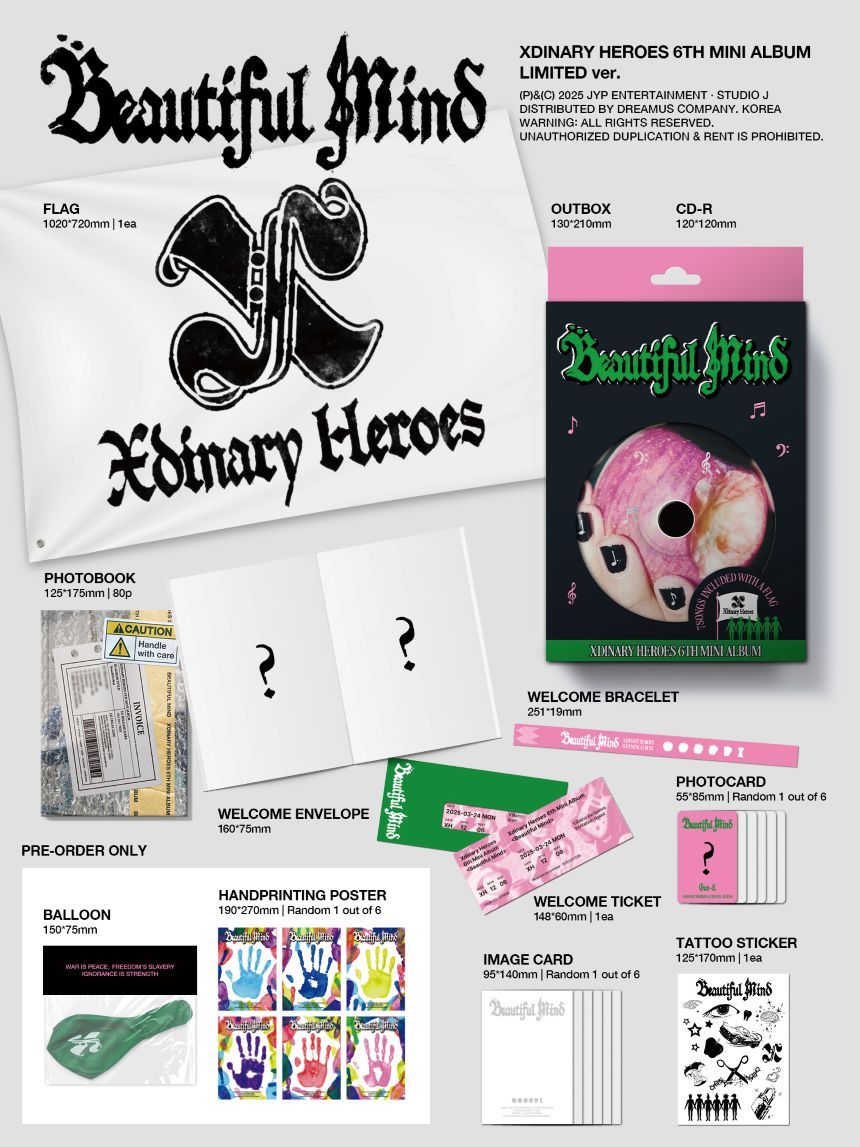 Xdinary Heroes - Beautiful Mind - 6th Mini Album (Limited Ver.)