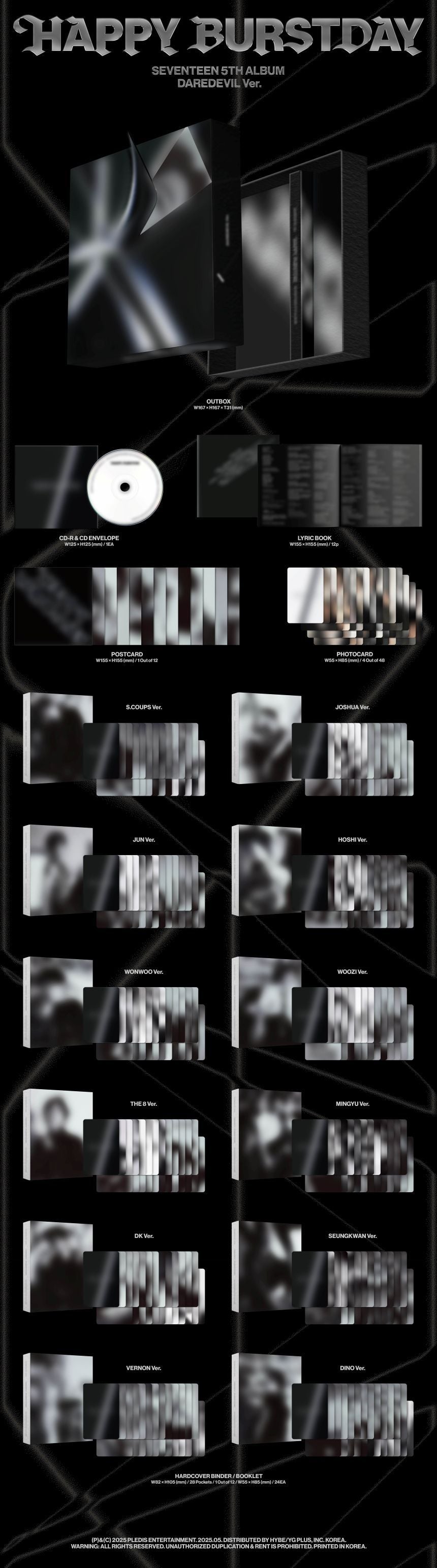 SEVENTEEN - HAPPY BURSTDAY - 5th Mini Album (DAREDEVIL Ver.)