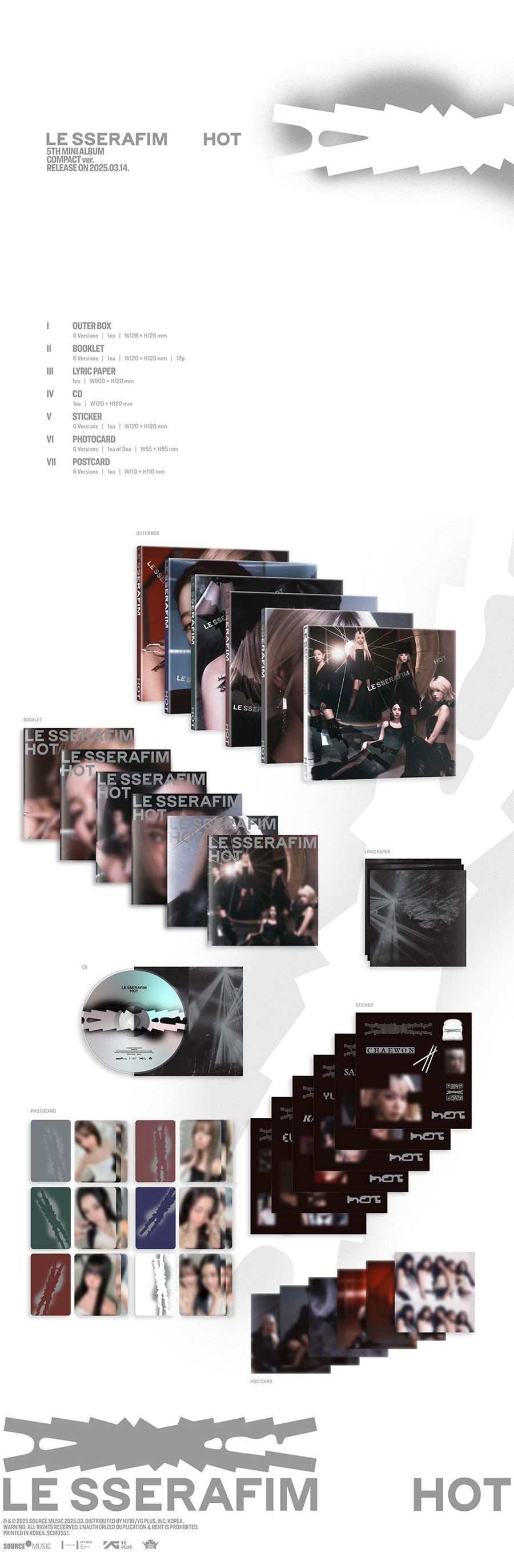 LE SSERAFIM - HOT - 5th Mini Album (Compact Ver.)