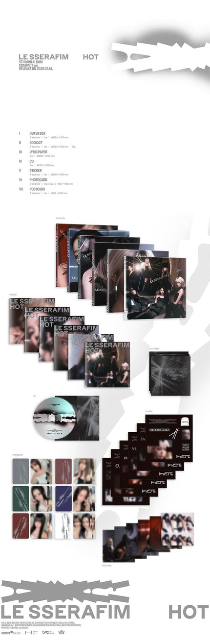 LE SSERAFIM - HOT - 5th Mini Album (Compact Ver.)
