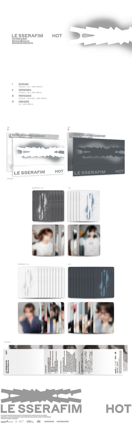 LE SSERAFIM - HOT - 5th Mini Album (Weverse Albums Ver.)