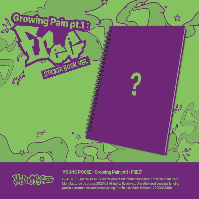 YOUNG POSSE - Growing Pain PT.1: FREE - 4th EP Album (Sticker Book Ver.)