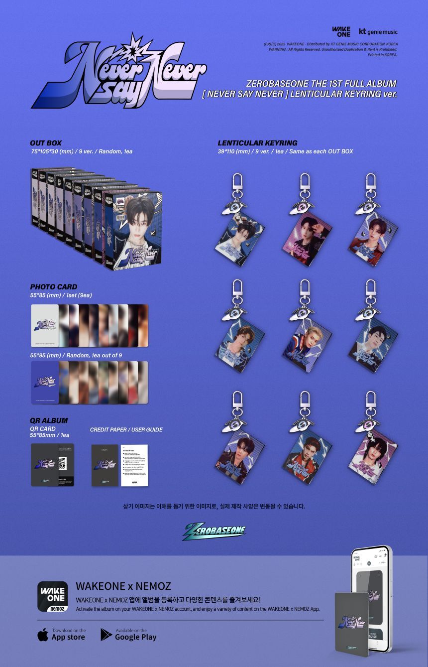 ZEROBASEONE - NEVER SAY NEVER (Lenticular Keyring Ver.)