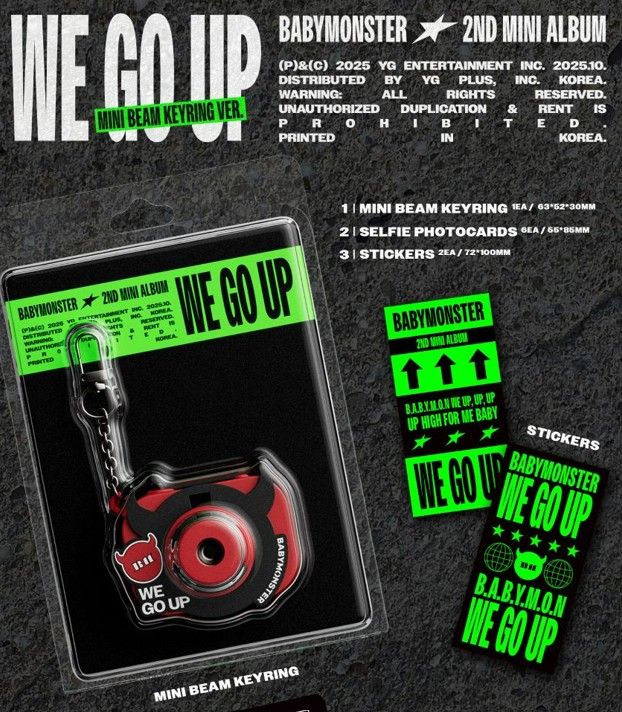 BABYMONSTER - WE GO UP - 2nd Mini Album (Mini Beam Keyring Ver.)