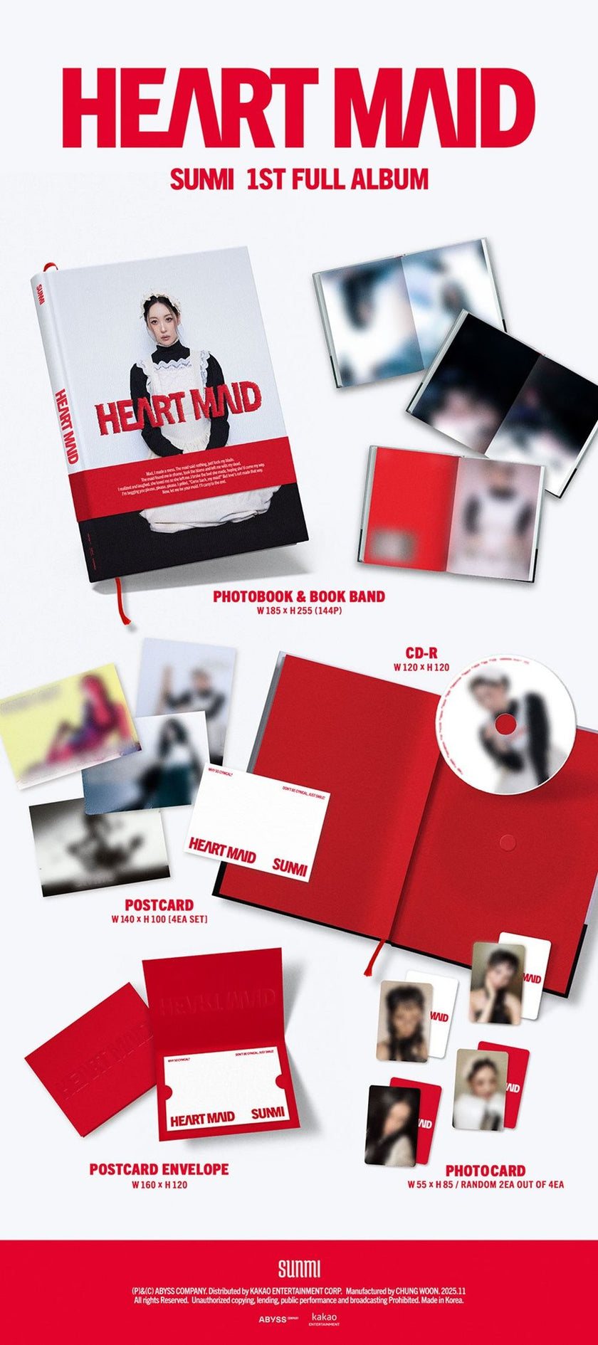 (SIGNED) SUNMI - HEART MAID - 1st Full Album (Lucky Draw Event)