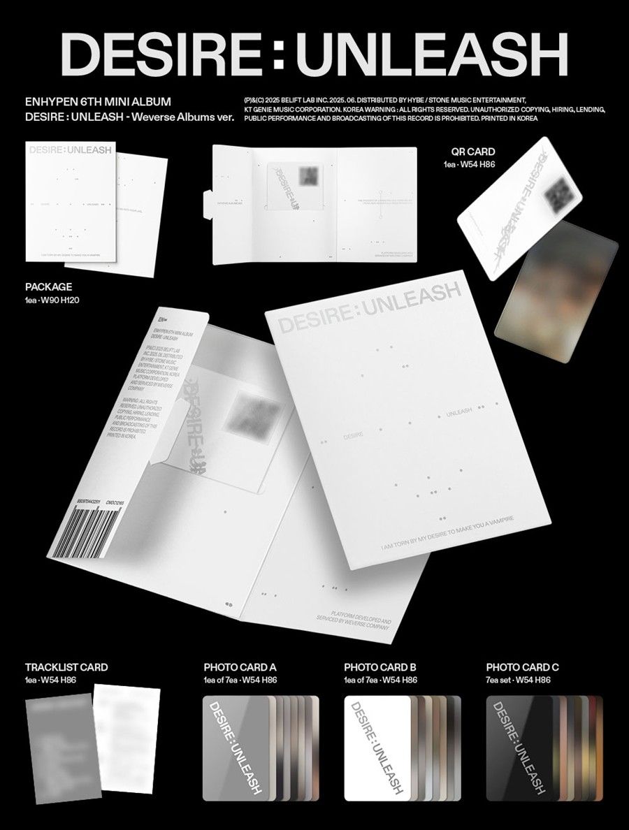 ENHYPEN - DESIRE: UNLEASH - 6th Mini Album (Weverse Albums Ver.)