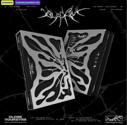 (SIGNED) CLOSE YOUR EYES - BLACKOUT - 3rd Mini Album (hello82 Exclusive) (Blackout Ver.)