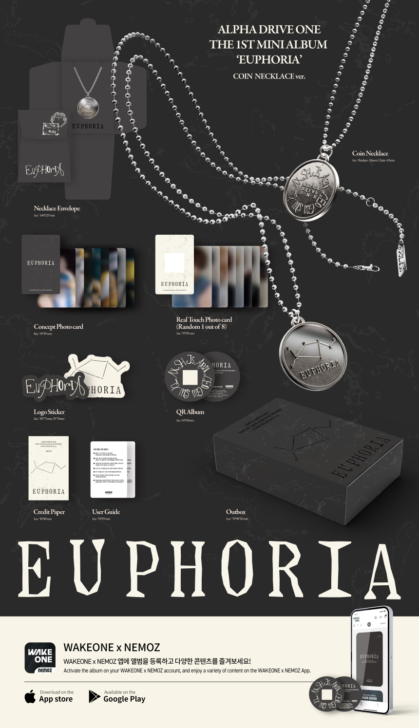 ALPHA DRIVE ONE - EUPHORIA - 1st Mini Album (LIMITED / COIN NECKLACE Ver.)