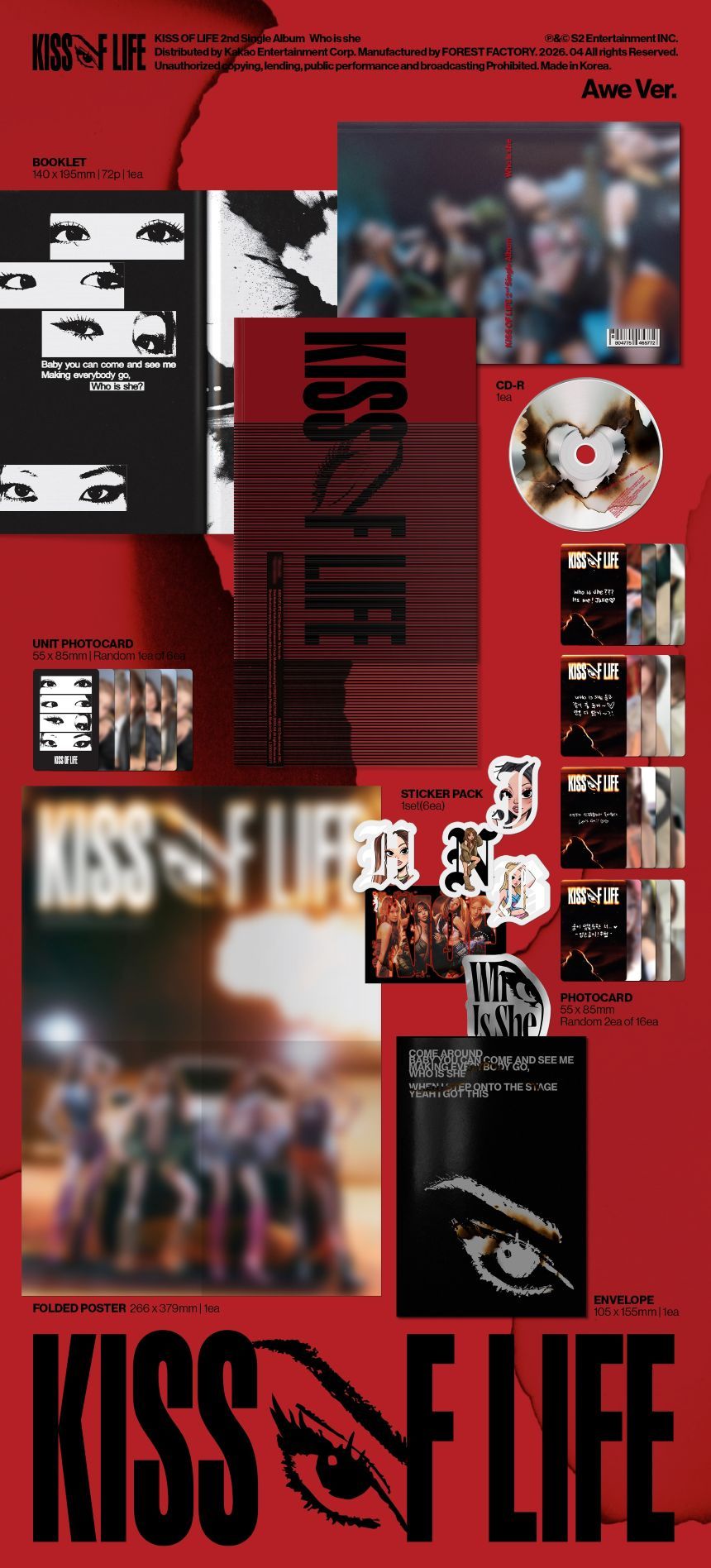 KISS OF LIFE - Who is she - 2nd Single Album (Awe Ver.)