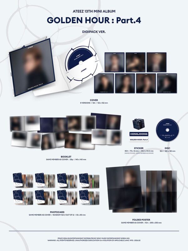 ATEEZ - GOLDEN HOUR : Part.4 - 13th Mini Album (Digipack Ver.)
