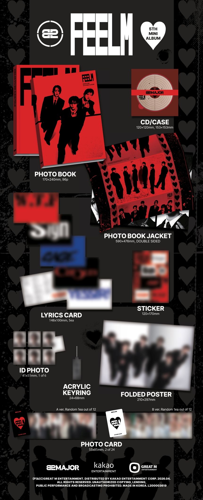 (SIGNED) 82MAJOR - FEELM - 5th Mini Album - Lucky Draw Event (PHOTO BOOK Ver.)