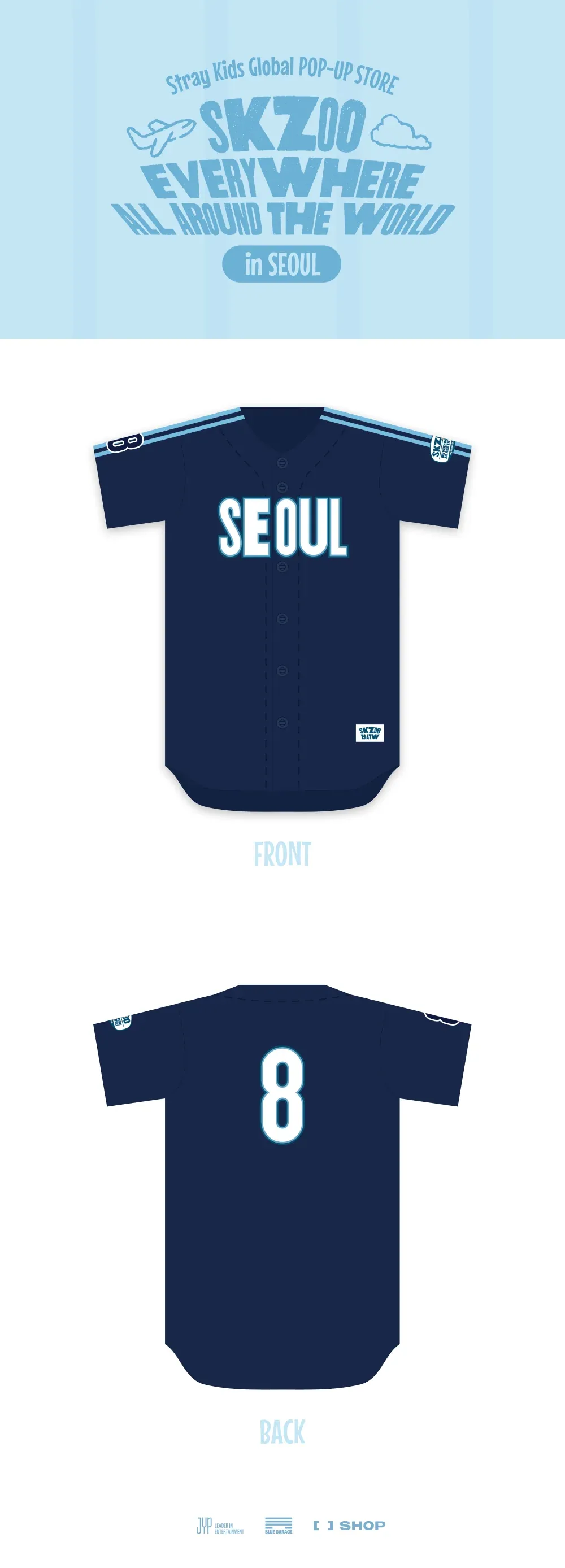 (PRE-ORDER) Stray Kids - SKZOO EVERYWHERE ALL AROUND THE WORLD - Baseball Jersey (Seoul Ver.)
