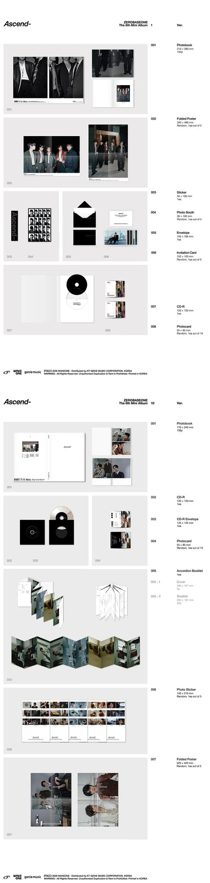 ZEROBASEONE - Ascend- - 6th Mini Album (1 Ver. & 10 Ver.)