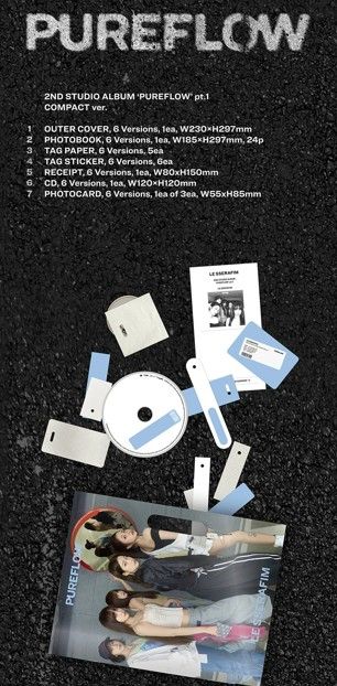 LE SSERAFIM - PUREFLOW pt.1 - 2nd Studio Album (COMPACT ver.)
