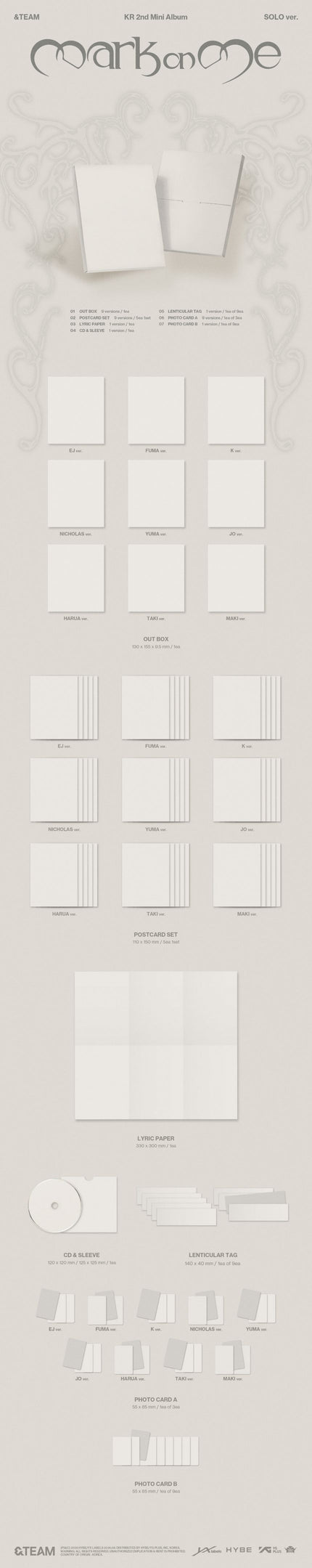 (PRE-ORDER) &TEAM - Mark on Me - KR 2nd Mini Album (SOLO Ver.)