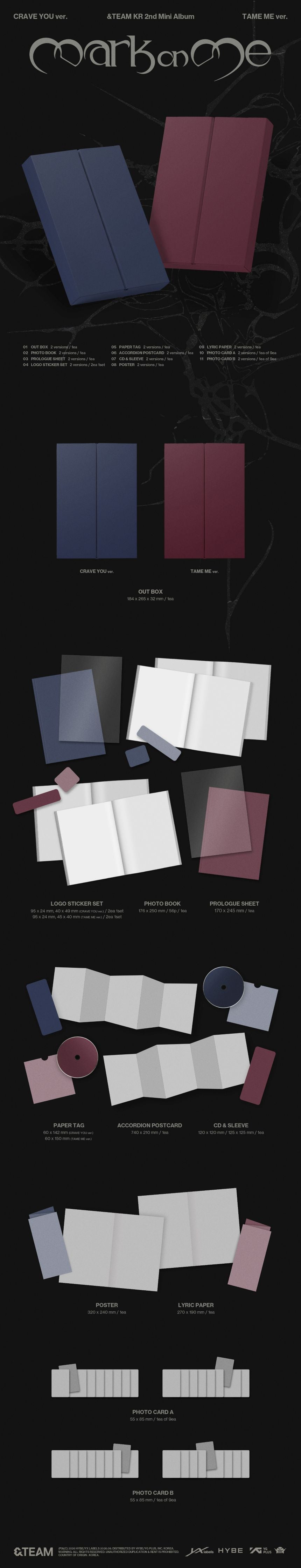 (PRE-ORDER) &TEAM - Mark on Me - KR 2nd Mini Album