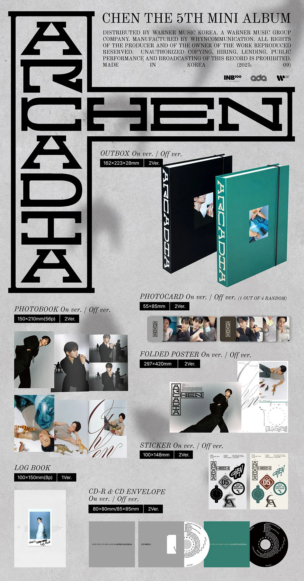 CHEN (EXO) - ARCADIA - 5th Mini Album (Photobook Ver.)