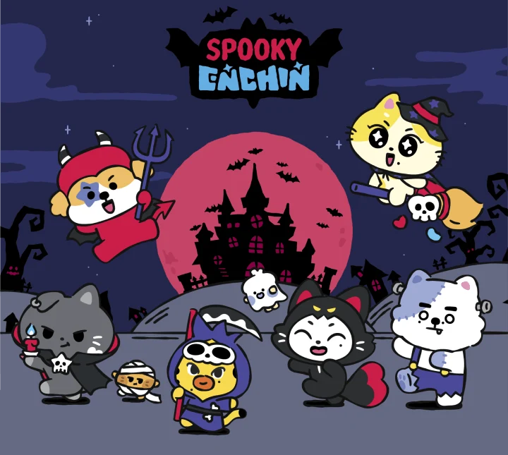 (PRE-ORDER) ENHYPEN - SPOOKY ENCHIN OFFICIAL MD - Plush Keyring