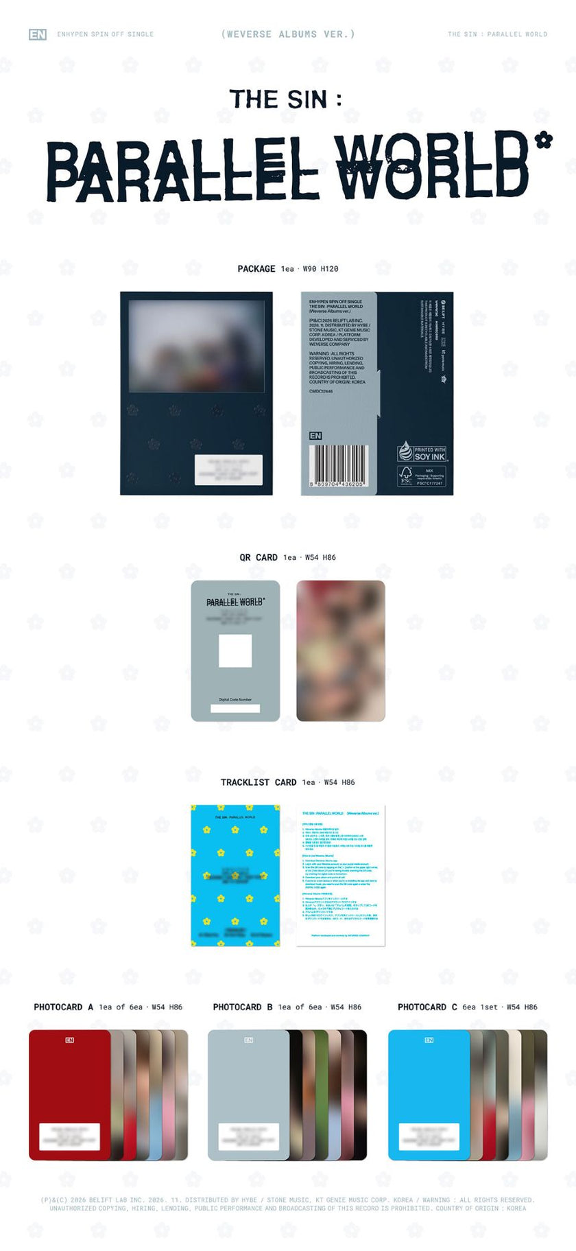 (PRE-ORDER) ENHYPEN - THE SIN : PARALLEL WORLD  - Album (Weverse Ver.)
