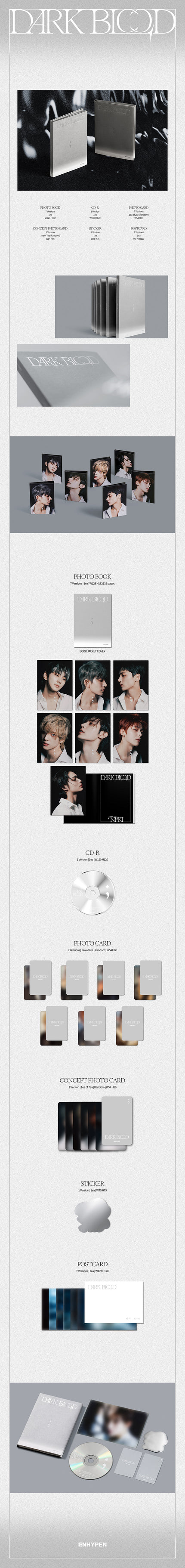 ENHYPEN - DARK BLOOD - 4th Mini Album (Engene Ver.)