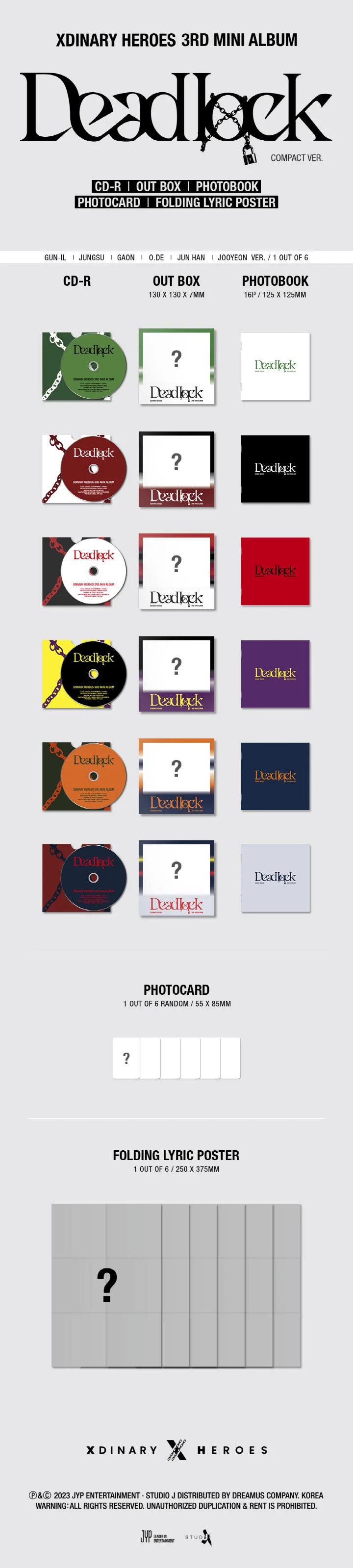 Xdinary Heroes - Deadlock - 3rd Mini Album (Compact Ver.)
