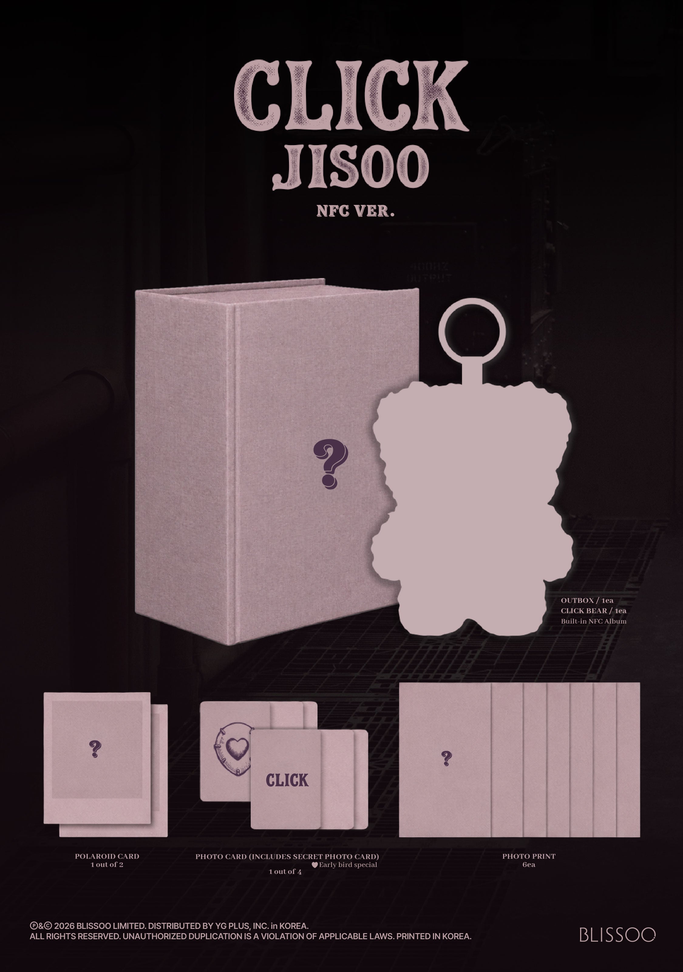 JISOO (BLACKPINK) - CLICK - (CLICK BABY BEAR NFC VER.) - Single Album