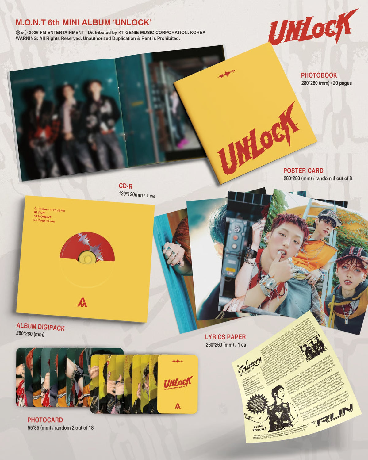 (PRE-ORDER) (SIGNED) M.O.N.T - UNLOCK - 6th Mini Album (Photobook Ver.)