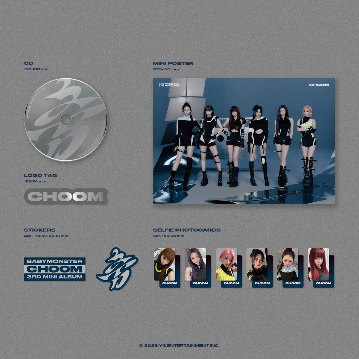 GROUP VIDEO CALL EVENT) BABYMONSTER 3rd MINI ALBUM [춤 (CHOOM)] (Crimson / Metallic / Prism Ver.)