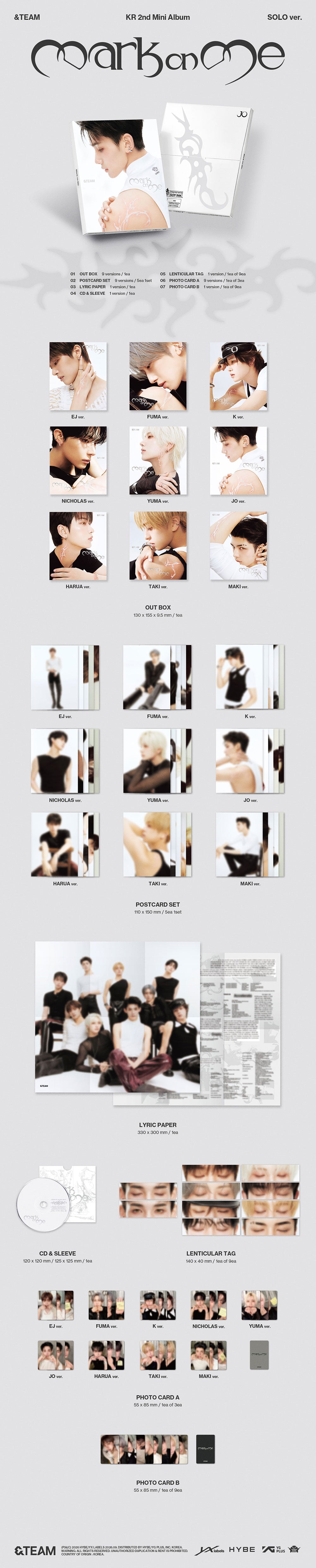 &TEAM - Mark on Me - KR 2nd Mini Album (SOLO Ver.)