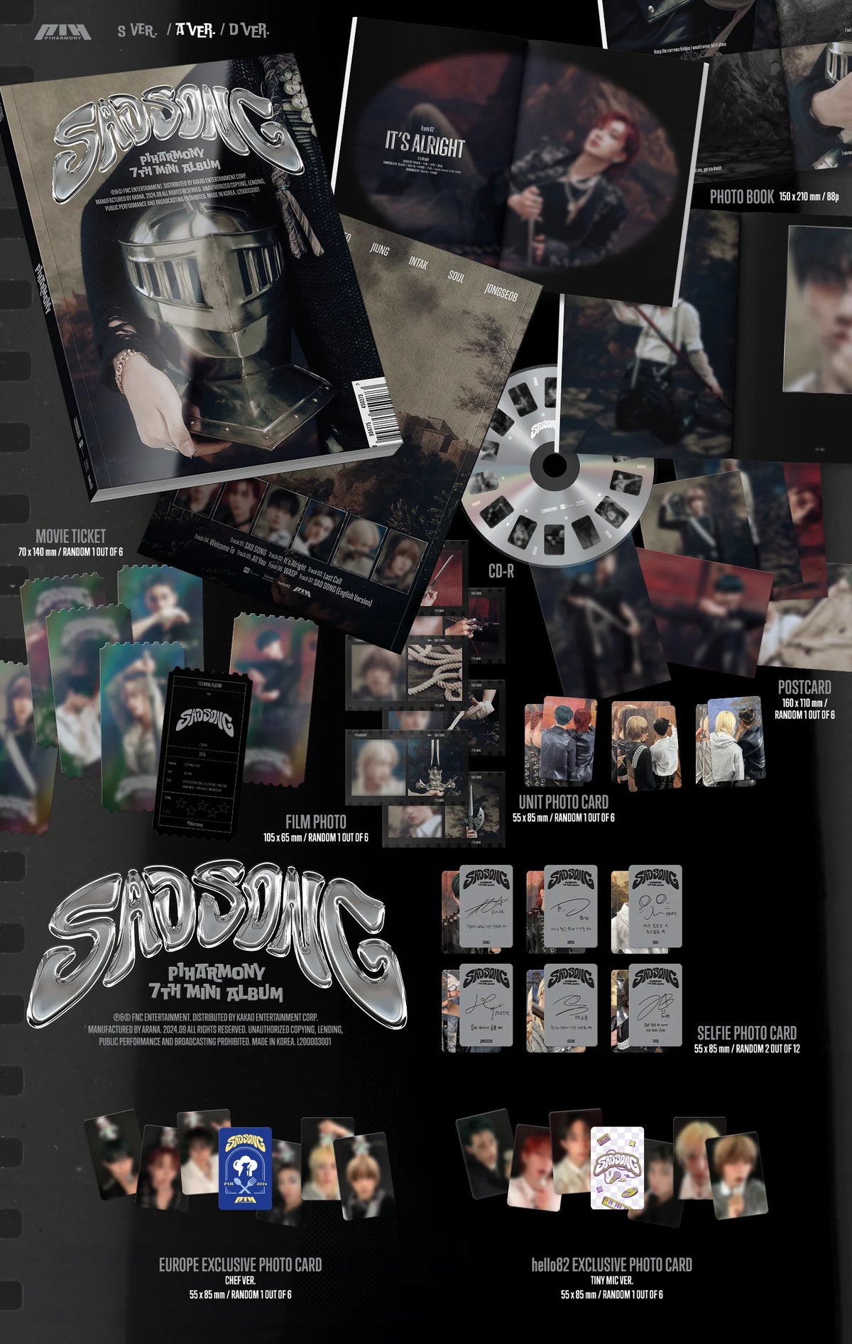 P1Harmony - SAD SONG - Europe POP-UP Exclusive - 7th Mini Album (Photobook)