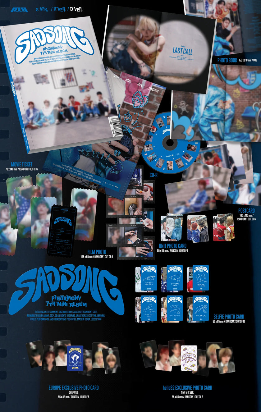 P1Harmony - SAD SONG - Europe POP-UP Exclusive - 7th Mini Album (Photobook)
