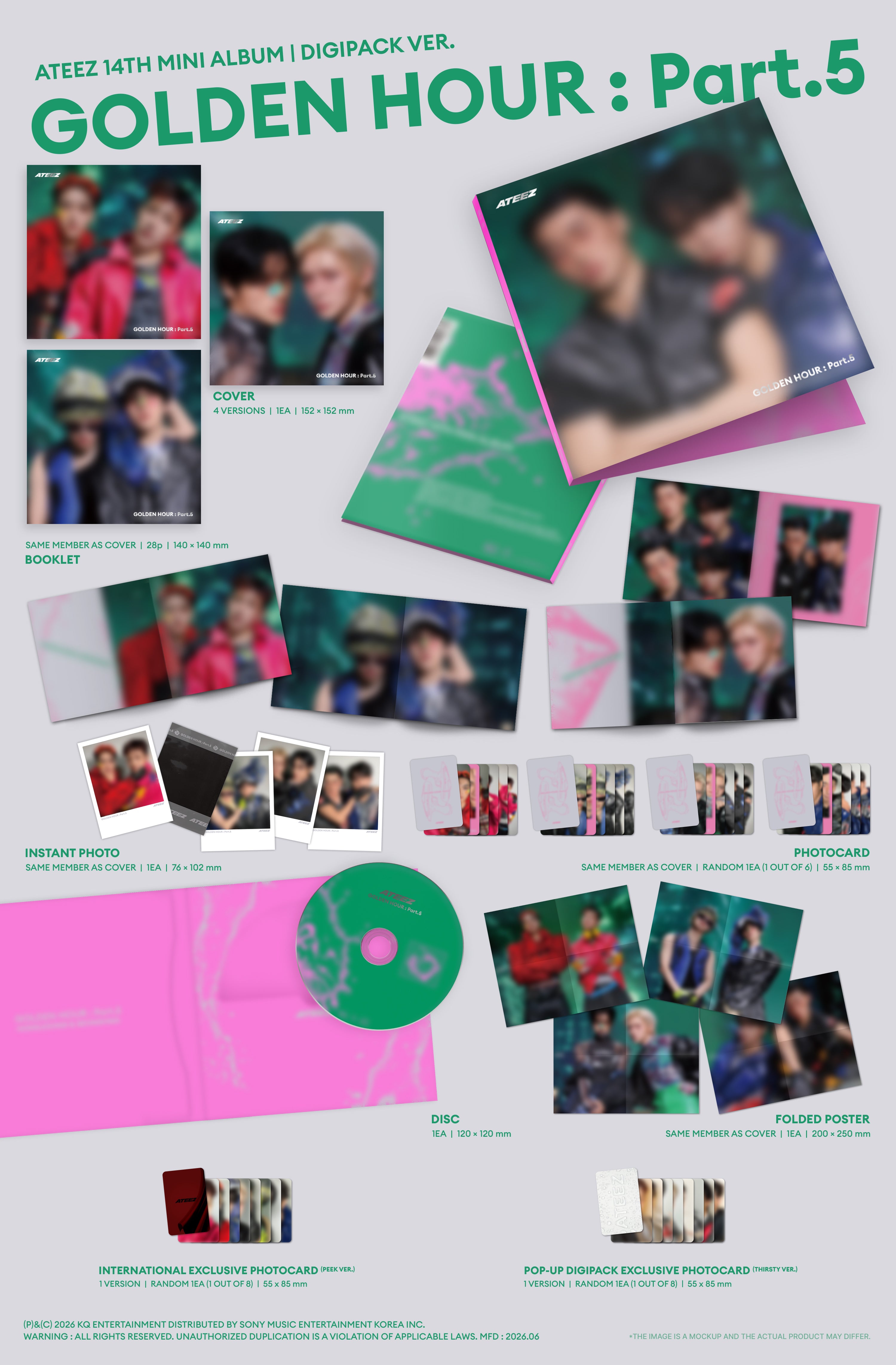 ATEEZ - GOLDEN HOUR : Part.5 - (DIGIPACK UNIT VER.) - POP-UP Exclusive