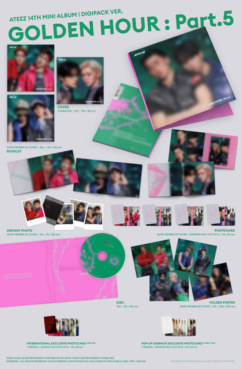 ATEEZ - GOLDEN HOUR : Part.5 - (DIGIPACK UNIT VER.) - POP-UP Exclusive