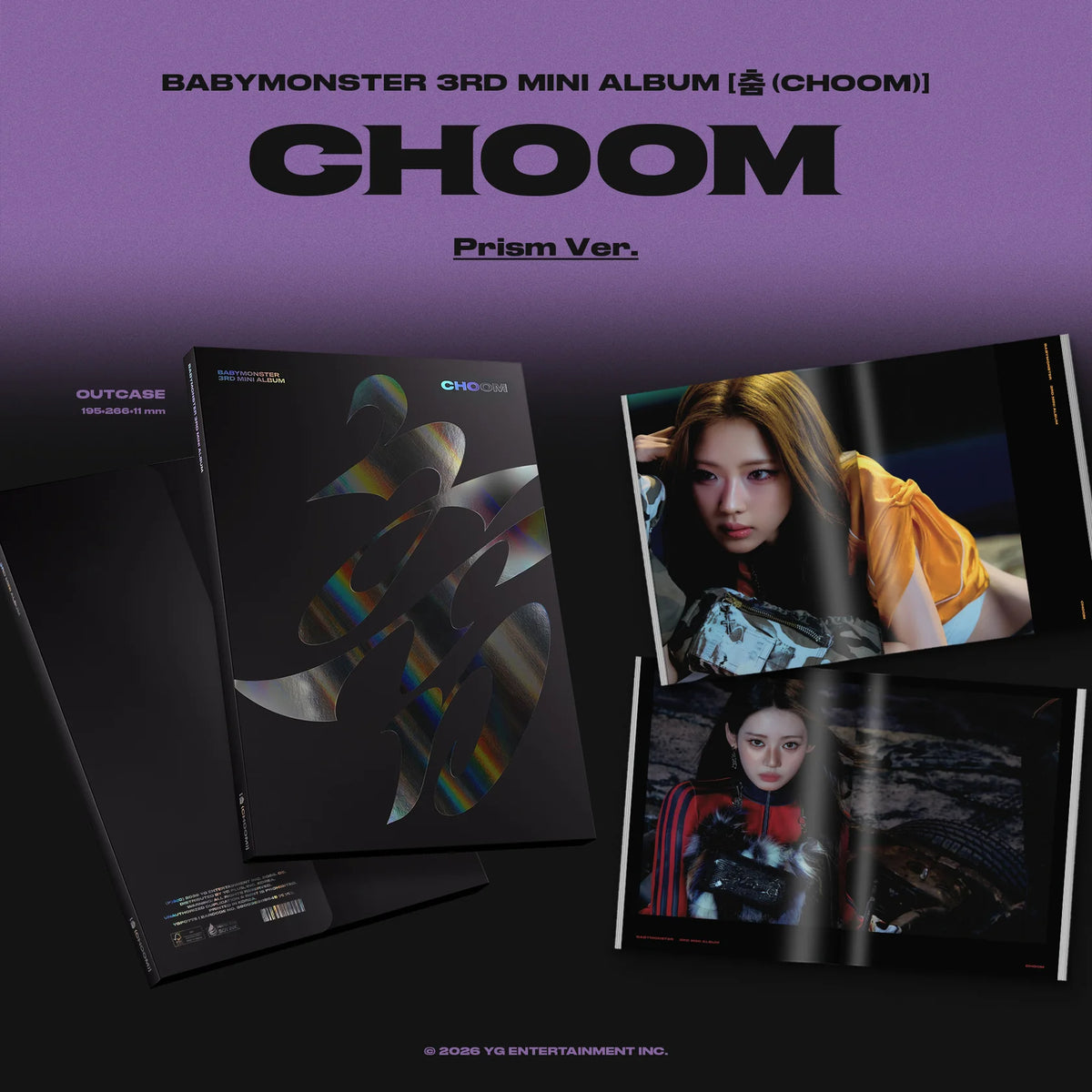 GROUP VIDEO CALL EVENT) BABYMONSTER 3rd MINI ALBUM [춤 (CHOOM)] (Crimson / Metallic / Prism Ver.)