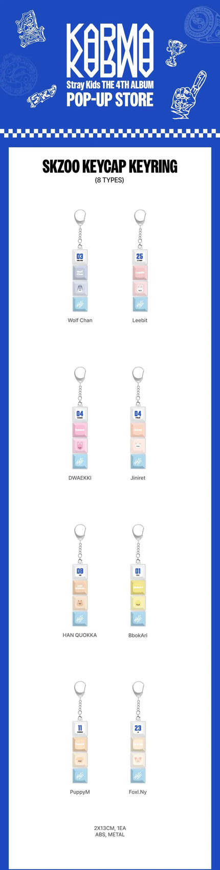 Stray Kids - KARMA Pop-Up Store - Keycap Keyring