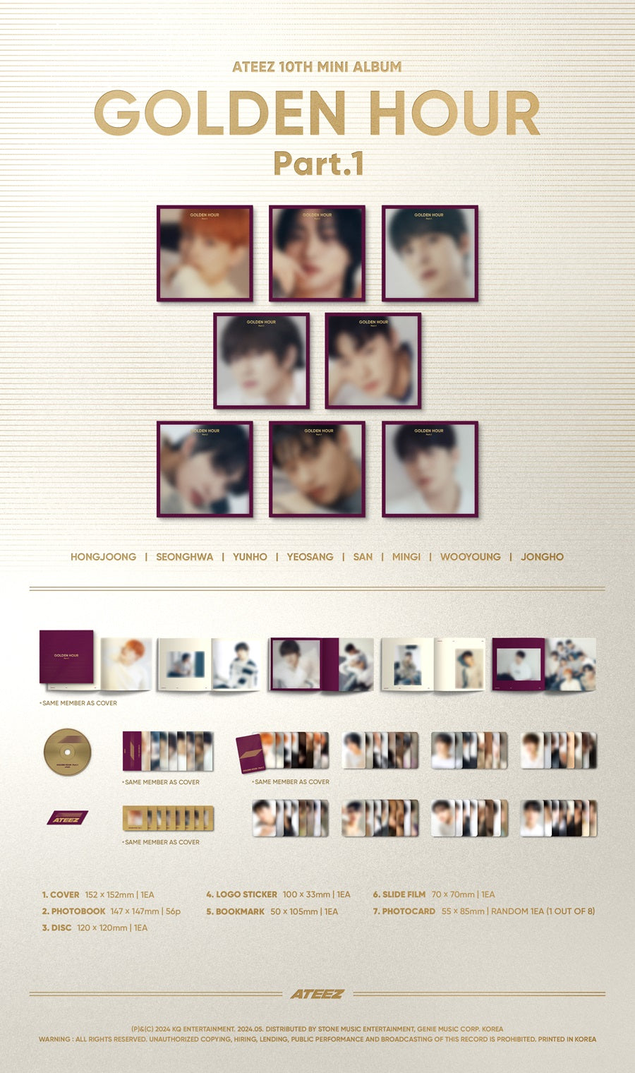 ATEEZ - GOLDEN HOUR : Part.1 - 10th Mini Album (Digipack Ver.)
