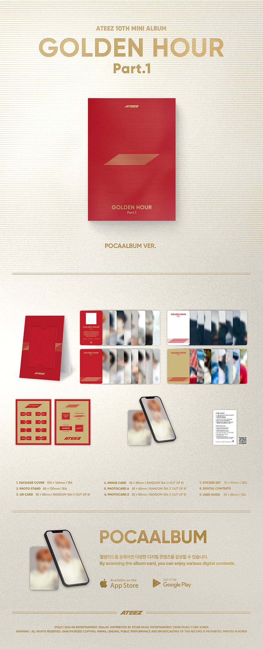 ATEEZ - GOLDEN HOUR : Part.1 - 10th Mini Album (POCA Album)