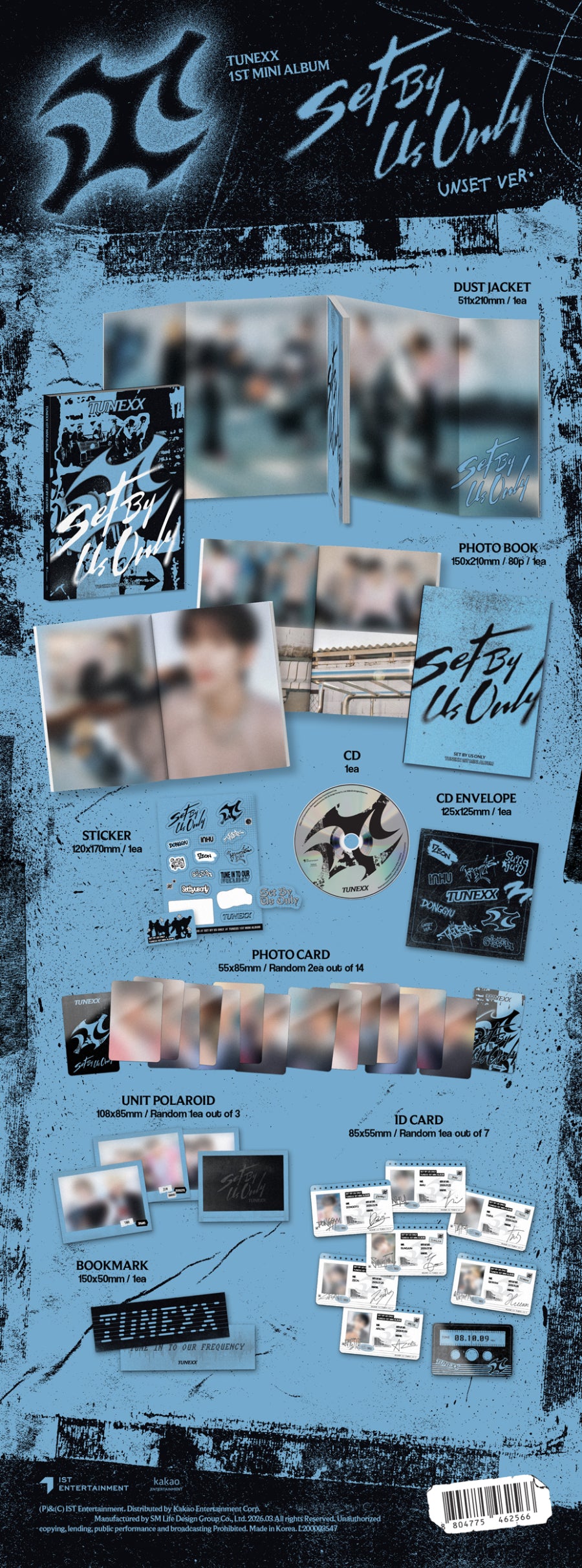 TUNEXX - Set By Us Only - 1st Mini Album (UNSET Ver. / US ONLY Ver.)