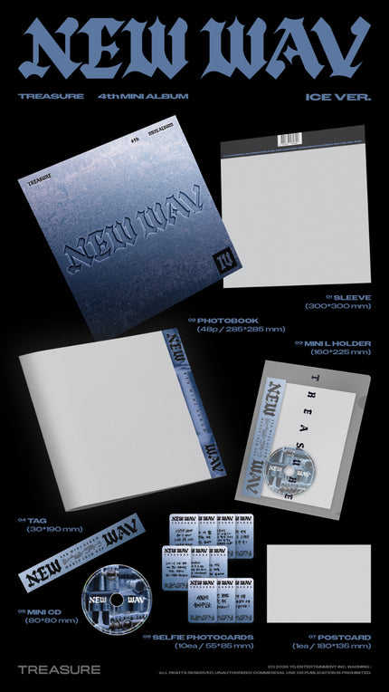 TREASURE - NEW WAV - 4th Mini Album (RED Ver. / ICE Ver.)