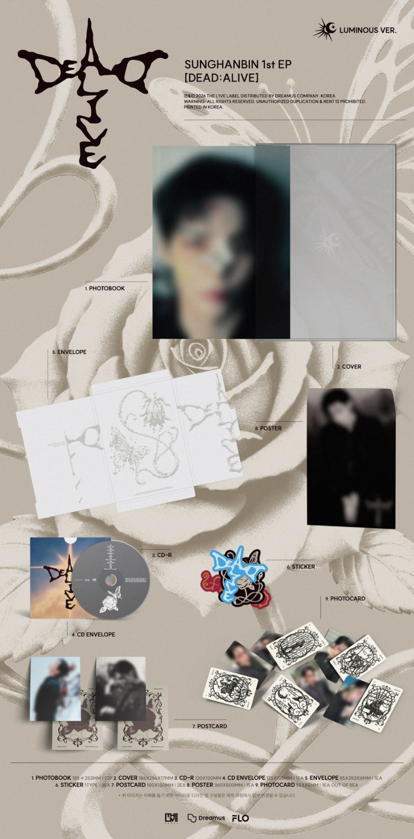 (PRE-ORDER) SUNG HANBIN (ZeroBaseOne) - Dead:Alive - 1st mini Album + POB (photobook ver.)