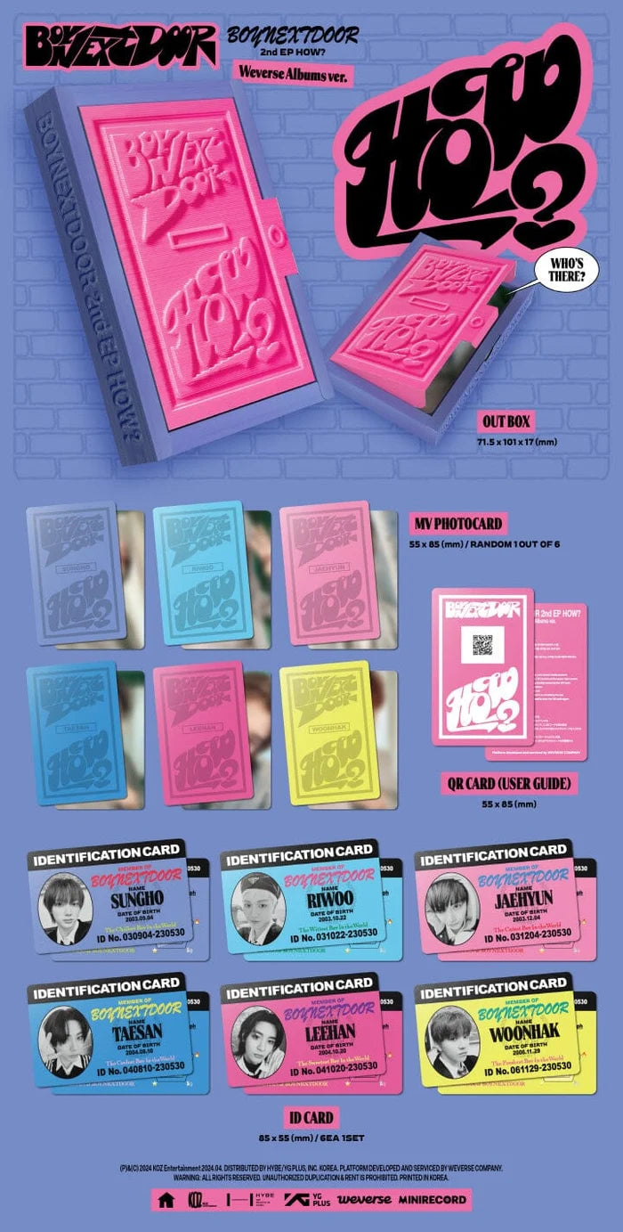 BOYNEXTDOOR - HOW? 2nd EP Album (Weverse Albums Ver.)