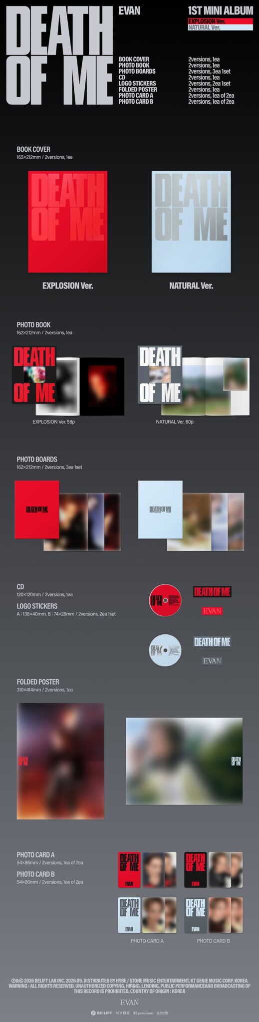 EVAN - DEATH OF ME - 1st mini album (photobook ver.)
