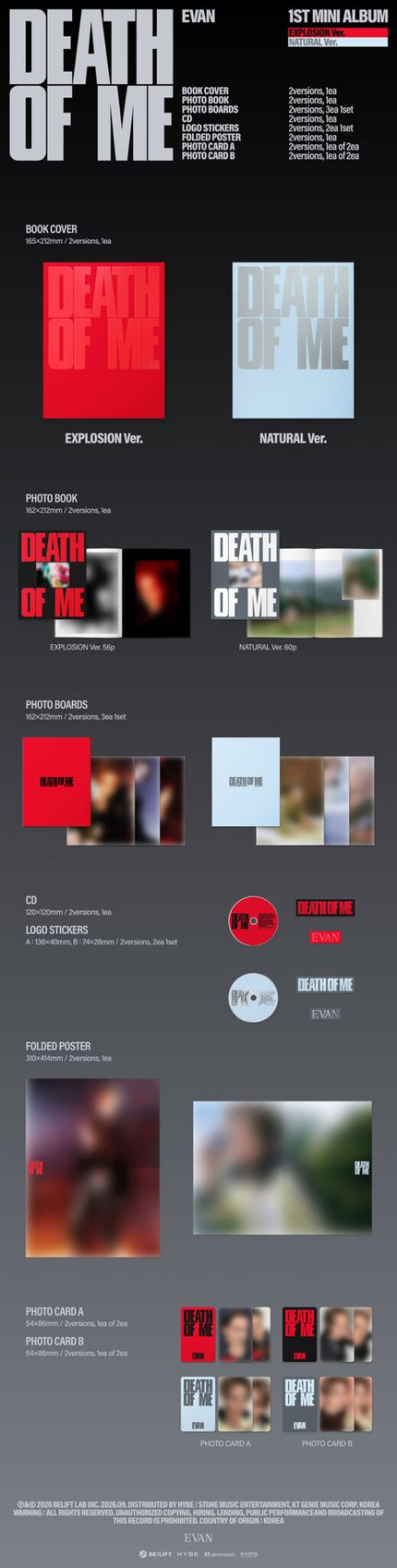 EVAN - DEATH OF ME - 1st mini album (photobook ver.)