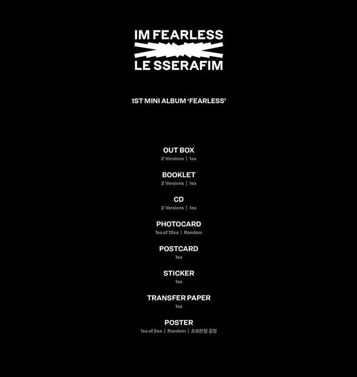 LE SSERAFIM - FEARLESS - 1st Mini Album