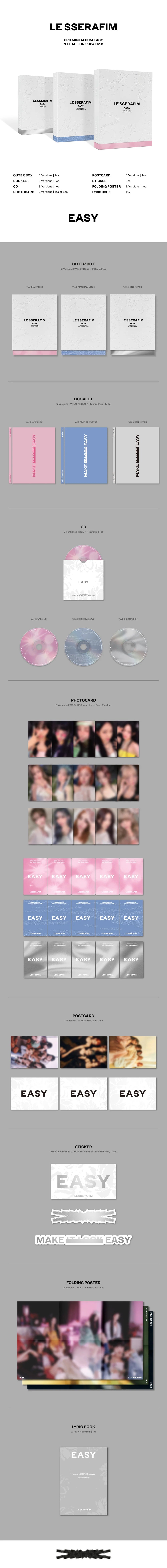 LE SSERAFIM - EASY - 3rd Mini Album (Compact Ver.)